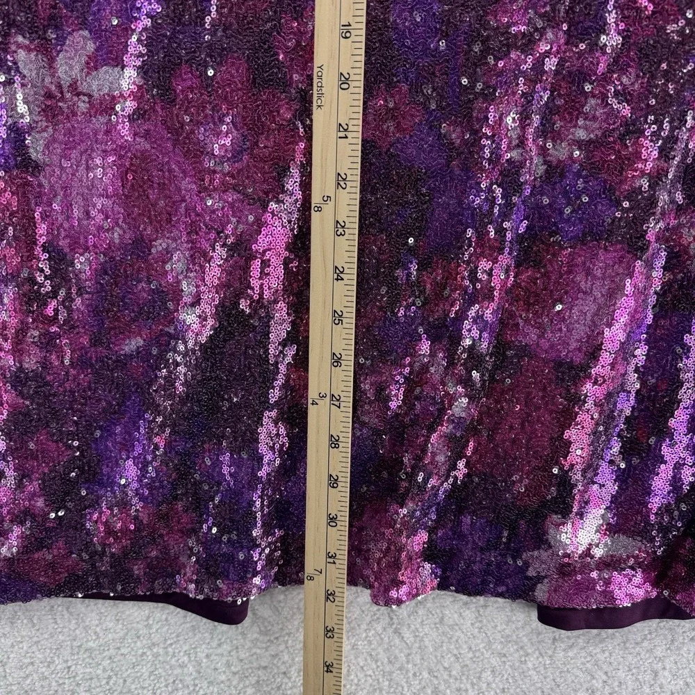 Isaac Mizrahi Live! Long Sleeve Sequin Cardigan Sweater Top Size XL Purple